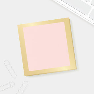 Blank Blush Pink and Faux Gold Foil Post-it Notes