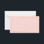 Blank Blush Pink & Gold Wedding Advice and Wishes Card<br><div class="desc">Blank Elegant Blush Pink and Gold Wedding Advice and Wishes Card
featuring gold rectangle border on blush pink background.
Also perfect as wedding place cards,  business cards and more.

Click on the customize it button to personalize the design by choosing background colour you like.</div>