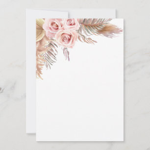 Blank Boho Wedding Stationary Invitation