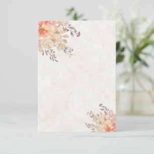 Blank budget Apricot watercolor floral wedding Invitation