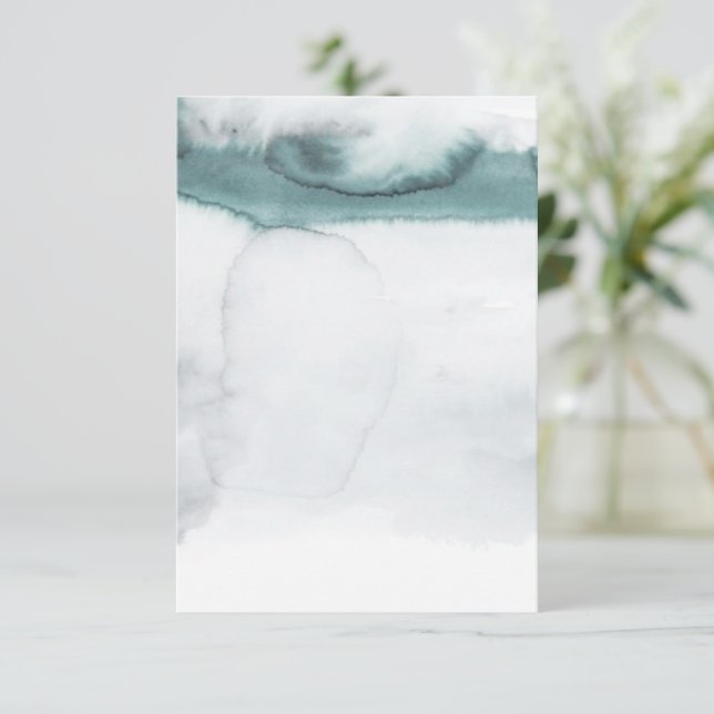 Blank budget Aqua green watercolor wedding  Invitation (Standing Front)