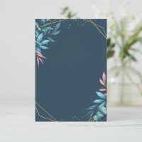Blank budget blue and pink botanical wedding 