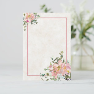 Blank budget Blush and eggshell floral wedding I Invitation