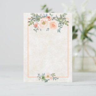 Blank budget Blush and green  floral wedding  Invi Invitation