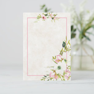 Blank budget Blush and white floral wedding  Invit Invitation