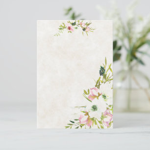 Blank budget Blush and white floral wedding  Invitation