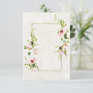 Blank budget Blush and white floral wedding  Invitation