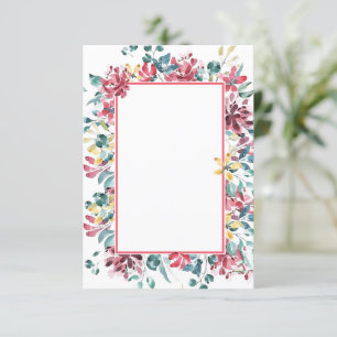 Blank budget Bright floral wedding Invitation
