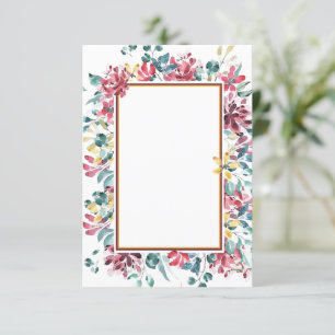 Blank budget Bright floral wedding Invitation
