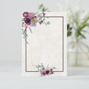 Blank budget Burgundy and pink floral wedding  Inv Invitation