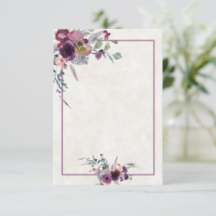 Blank budget Burgundy and pink floral wedding  Inv Invitation