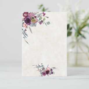 Blank budget Burgundy and pink floral wedding  Invitation