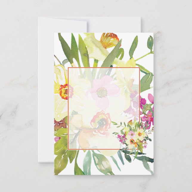 Blank budget daffodils wedding  invitation (Front)