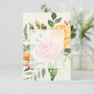 Blank budget Elegant Orange floral wedding  Invitation