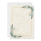 Blank budget Eucalyptus and gold wedding Invitati