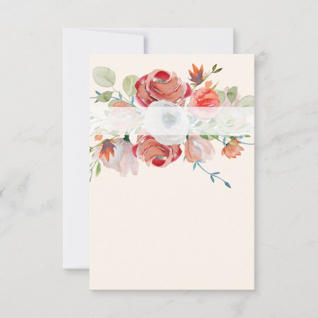 Blank budget Lovely Orange and red floral wedding  Invitation (Front)