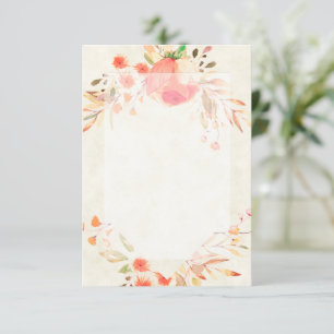 Blank budget Orange floral wedding Invitation