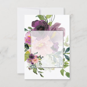 Blank budget Pink and purple floral wedding  Invitation