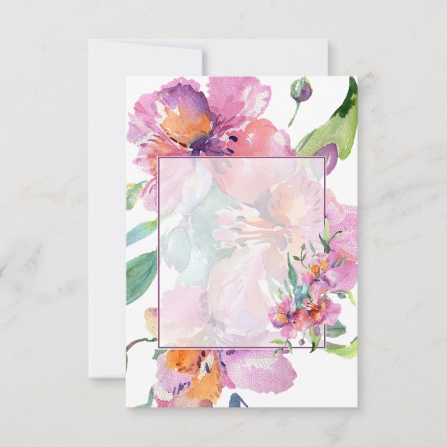 Blank budget Pink and purple floral wedding  Invitation (Front)