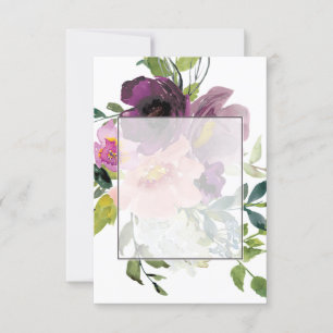 Blank budget Pink and purple floral wedding Invitation
