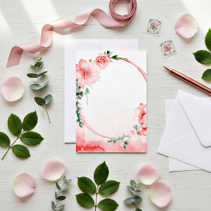 Blank budget Pink floral wedding Invitation
