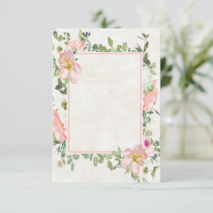 Blank budget Pretty pink floral frame wedding  Inv Invitation