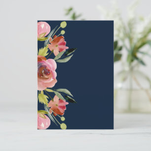 Blank budget Pretty pink floral wedding Invitation