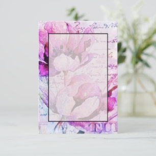 Blank budget purple Tulips wedding  Invitation