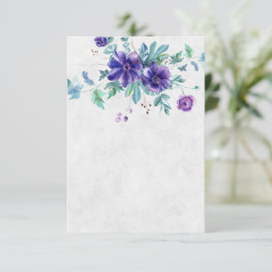 Blank Budget Purple watercolor floral wedding Invitation