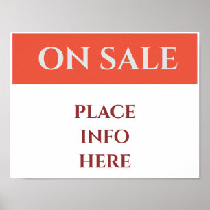 Blank Business Sale Sign, add or edit text Poster