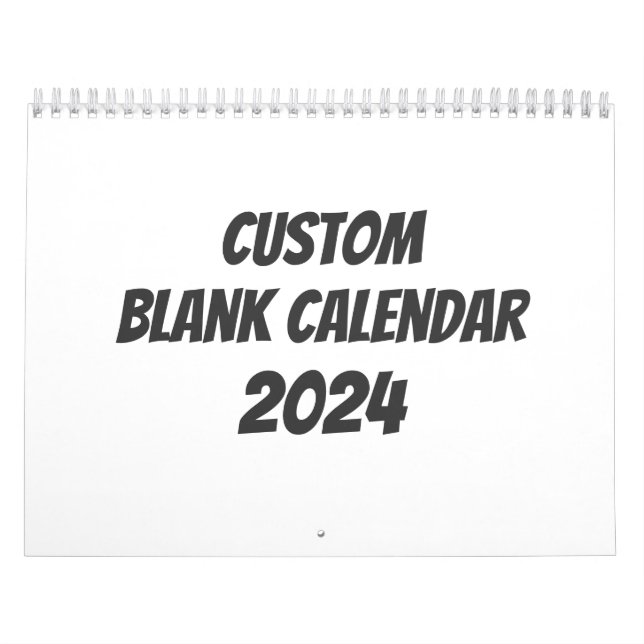 Blank Calendar 2024 - Custom With Holidays (Cover)
