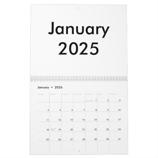 Blank Calendar 2025 With Months (Jan 2026)