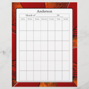 Blank Calendar Page