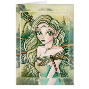 Blank Card - Green Dragonfly