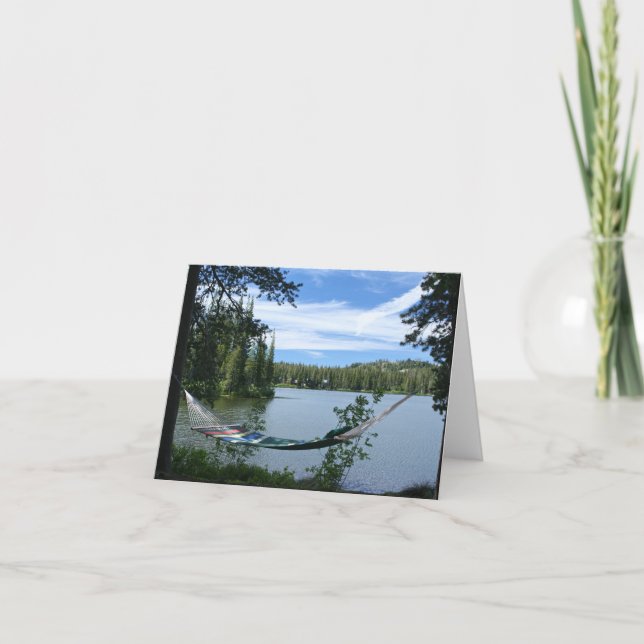 Blank Card, Hammock on Lake Thank You Card (Front)