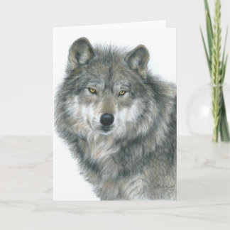Blank Card "Haunted Eyes" Original Wolf Art