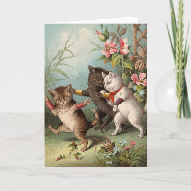Blank card - Naughty Cat series - Mischievous Cats (Front)