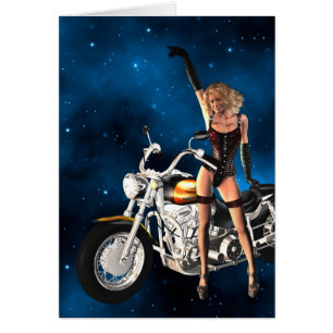 Blank card with a motorbike
