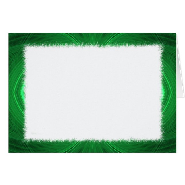 Blank Card with Green Fractal Border (Front Horizontal)