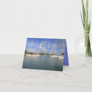 Blank Card with image of Sailing Ship in Antigua