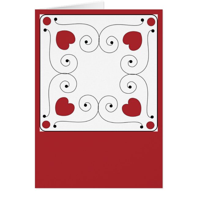 Blank Card with Red & Black Heart Background (Front)
