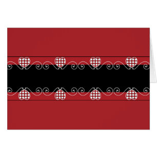 Blank Card with Red & Black Heart Background