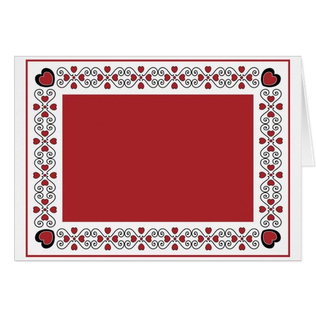 Blank Card with Red & Black Heart Background (Front Horizontal)
