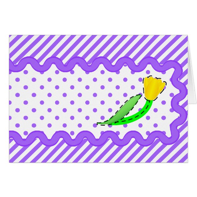 Blank Card with Stripes and Tulips (Front Horizontal)