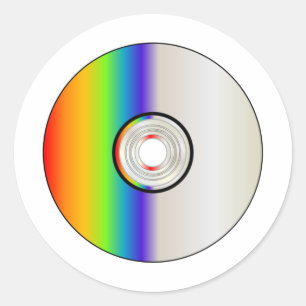 Blank CD Disc With Rainbow Classic Round Sticker