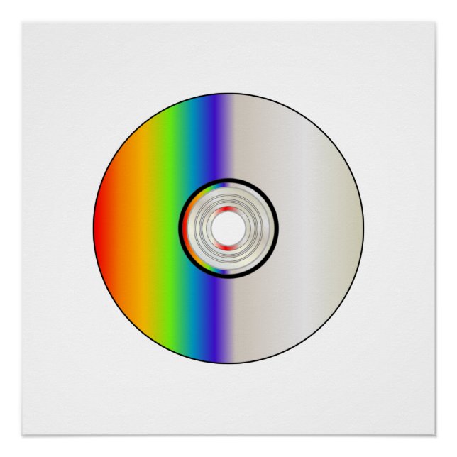 Blank CD Disc With Rainbow Poster (Front)