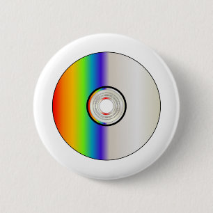 Blank CD Disk With Rainbow 2 Inch Round Button