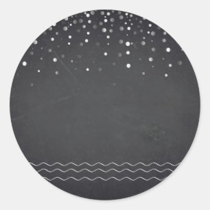 Blank  Chalkboard Confetti  Customize Tex Classic Round Sticker