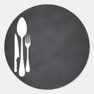 Blank Chalkboard Customize Text Kitchen Tools Classic Round Sticker
