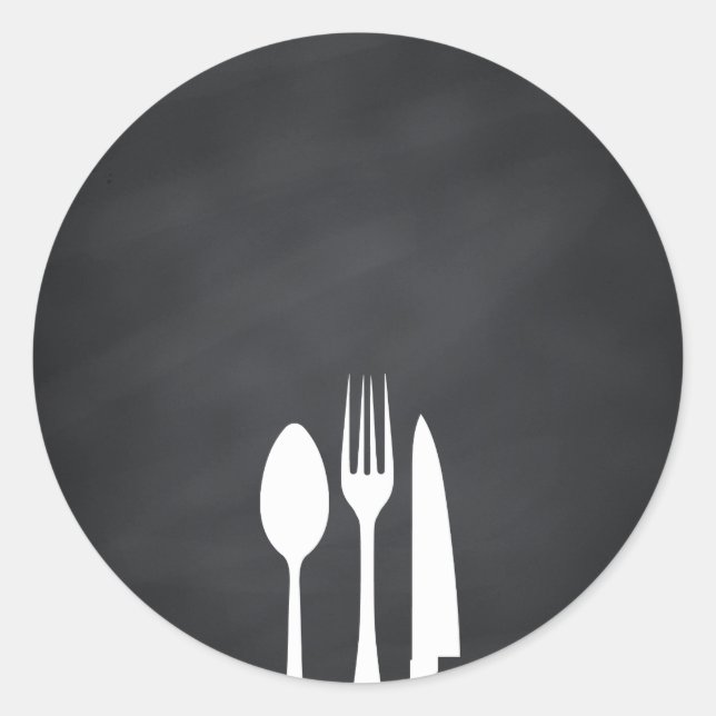 Blank Chalkboard Customize Text Kitchen Tools Classic Round Sticker (Front)